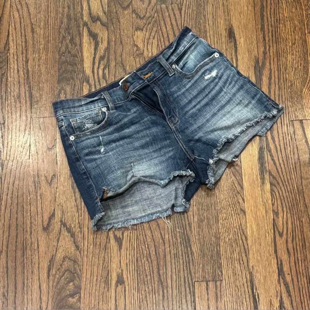 Pistola High Rise Distressed Raw Hem Denim Jean Shorts Size 26